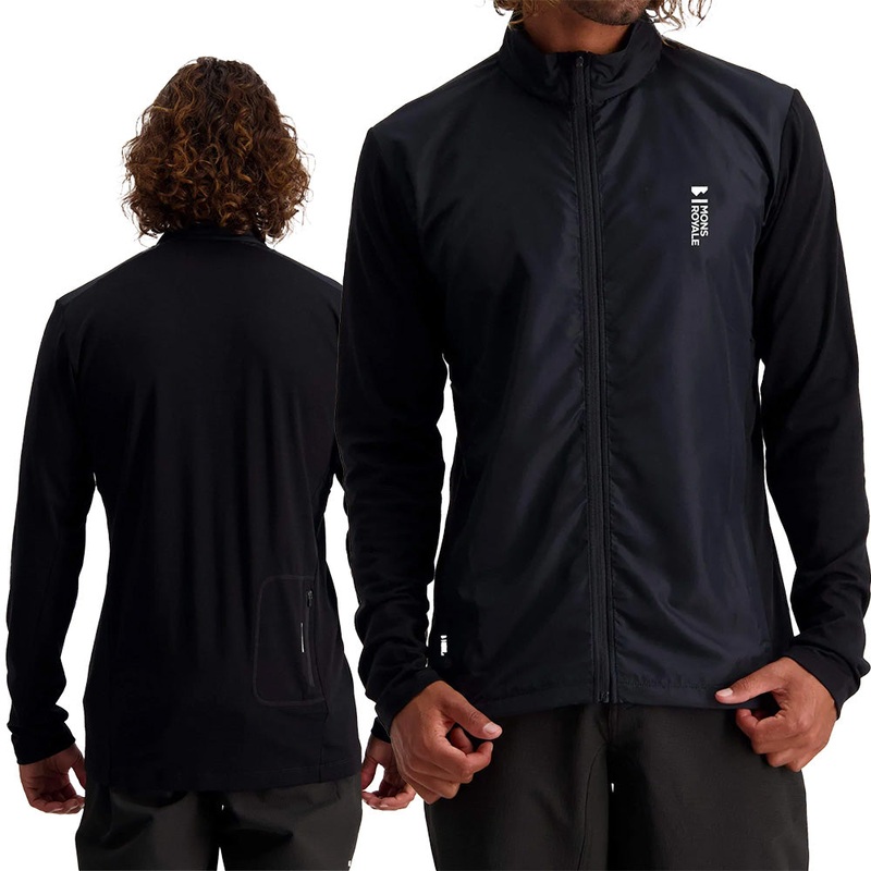 Mons Royale Redwood Wind Long Sleeve Mens Jersey - XL - Black