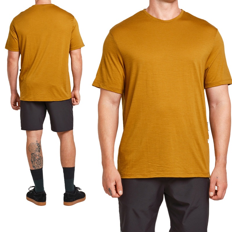 Norman MTB Men's Marino-Edge Short Sleeve Tech Tee - XL - Mustard
