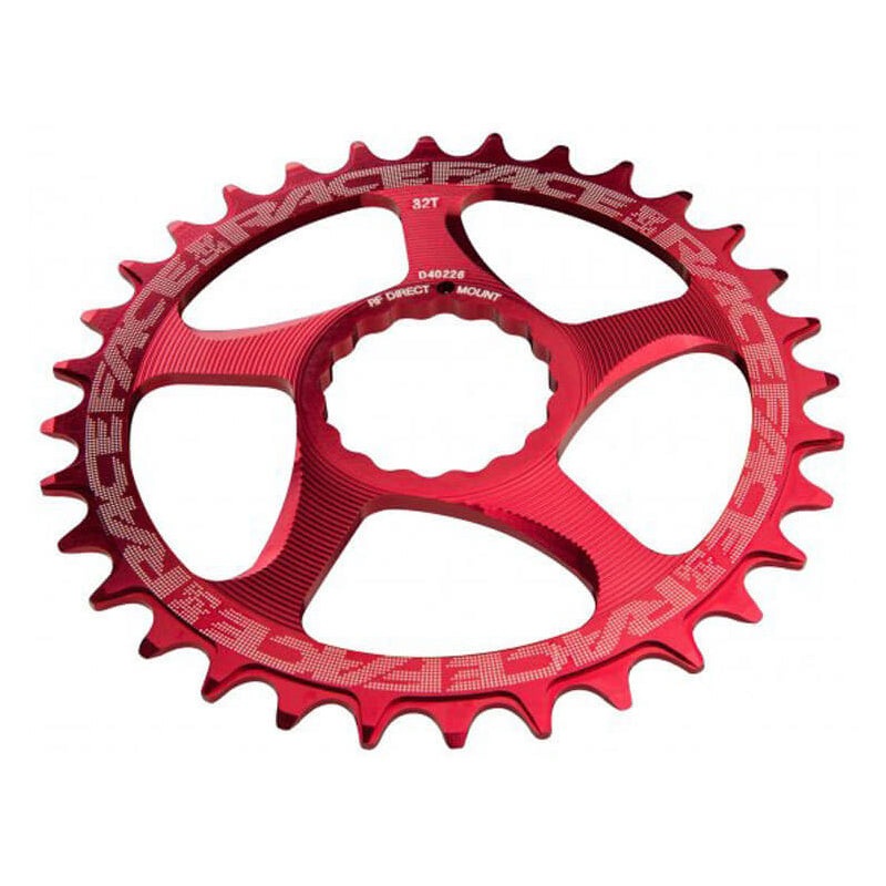 Race Face Cinch Direct Mount Narrow-Wide Chainring - Race Face - Easton Cinch Direct Mount - 6.5-0mm Flip - Round - Red - Alloy - 9-12 Speed - 32T