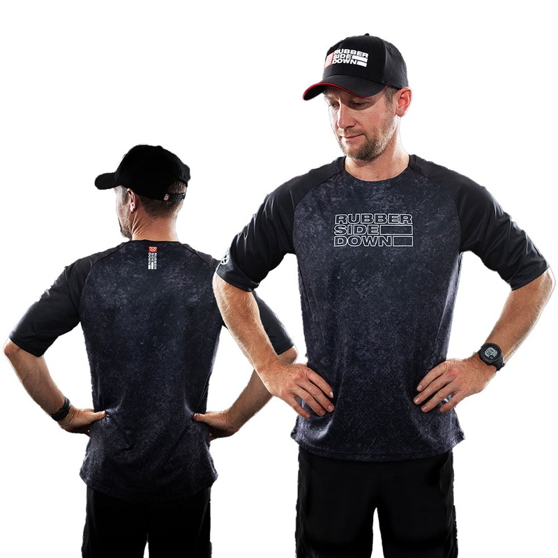 Rubber Side Down His Vapor Short Sleeve Jersey - S - Black Haze