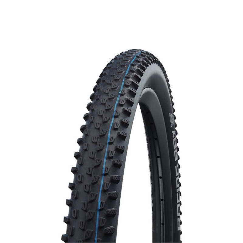 Schwalbe Racing Ray HS489 Tyre - 29 Inch - 2.1 Inch - TLE Kevlar Folding - Super Ground - E-25 - Addix Speedgrip - EVO - Black - Blue