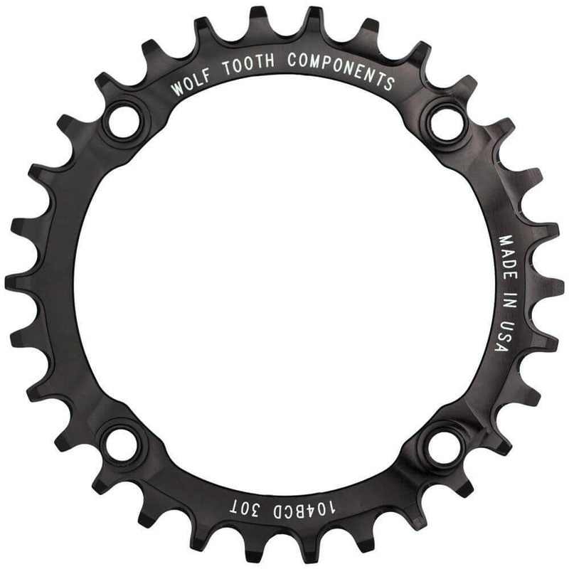 Wolf Tooth 4 Bolt Alloy Drop-Stop Chainring - 104 BCD - Round - Black - 32T