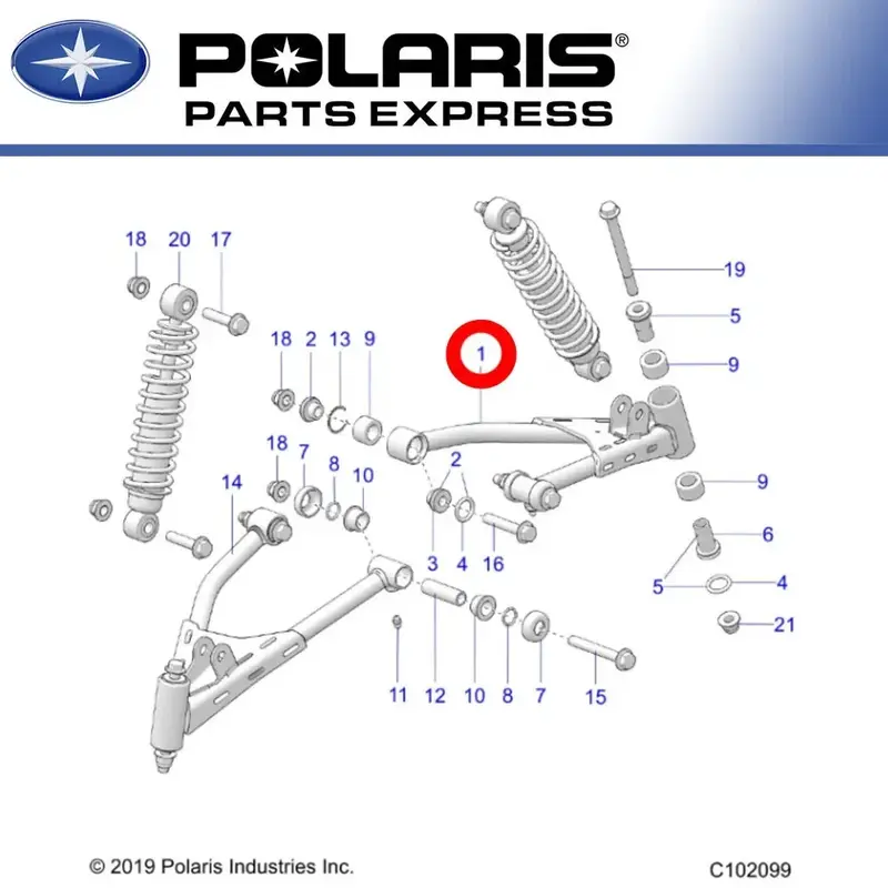 NEW GENUINE POLARIS 2021 OUTLAW 70 LEFT SIDE CONTROL ARM 1544271-458 OEM