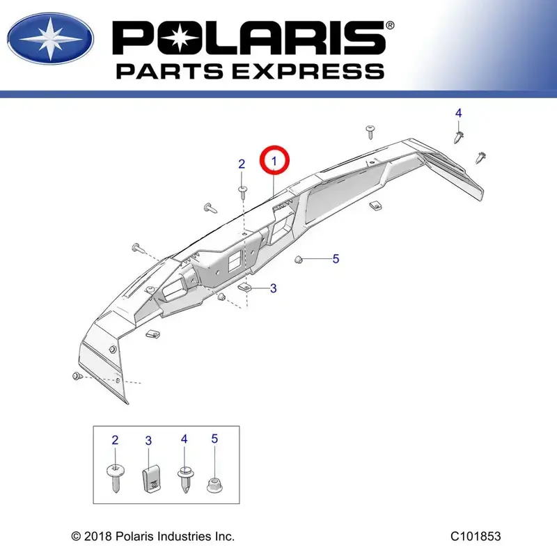 NEW GENUINE POLARIS 2017-2021 ACE 150 REAR BUMPER BLACK 5453287-070 OEM