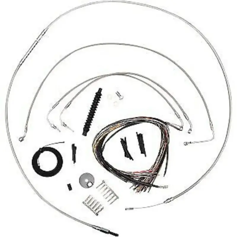 LA CHOPPERS LA-8155KT2-13 Stainless Braided Handlebar Cable/Brake Kit 12-14"