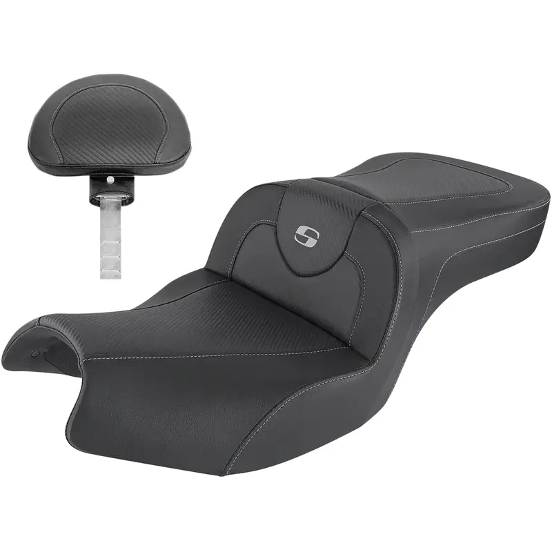 SADDLEMEN Roadsofa* Fits Seat - Carbon Fiber - Includes Backrest - Black -