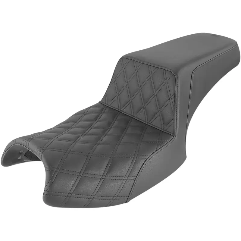SADDLEMEN Step-Up Fits Seat - Front Lattice Stitch/Rear Smooth - Black -