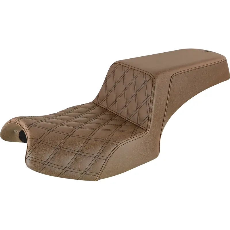 SADDLEMEN Step-Up Fits Seat - Front Lattice Stitch/Rear Smooth - Brown -