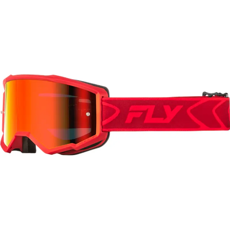 FLY RACING ZONE GOGGLE RED/CRIMSON W/ RED MIRROR/SMOKE LENS