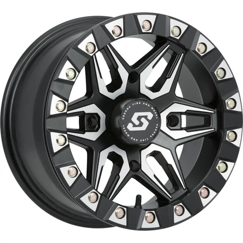 SEDONA SPLIT 6 BDLK WHEEL 14X7 4/110 5 2 ( 10MM) BLK/MACHINED