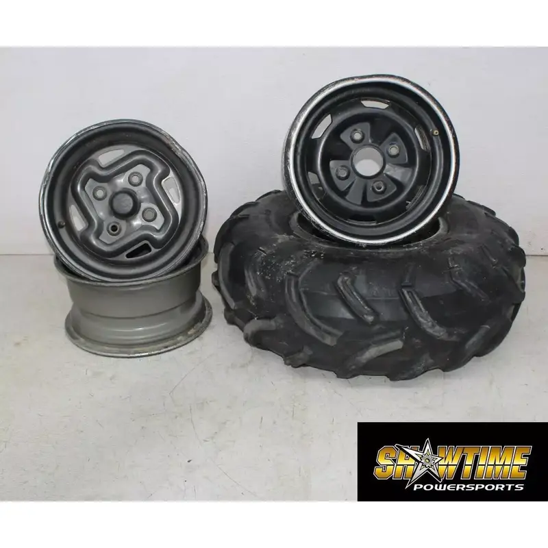 05-07 KAWASAKI BRUTE FORCE 750 FRONT REAR BACK WHEELS RIMS SET (SEE DESCP)