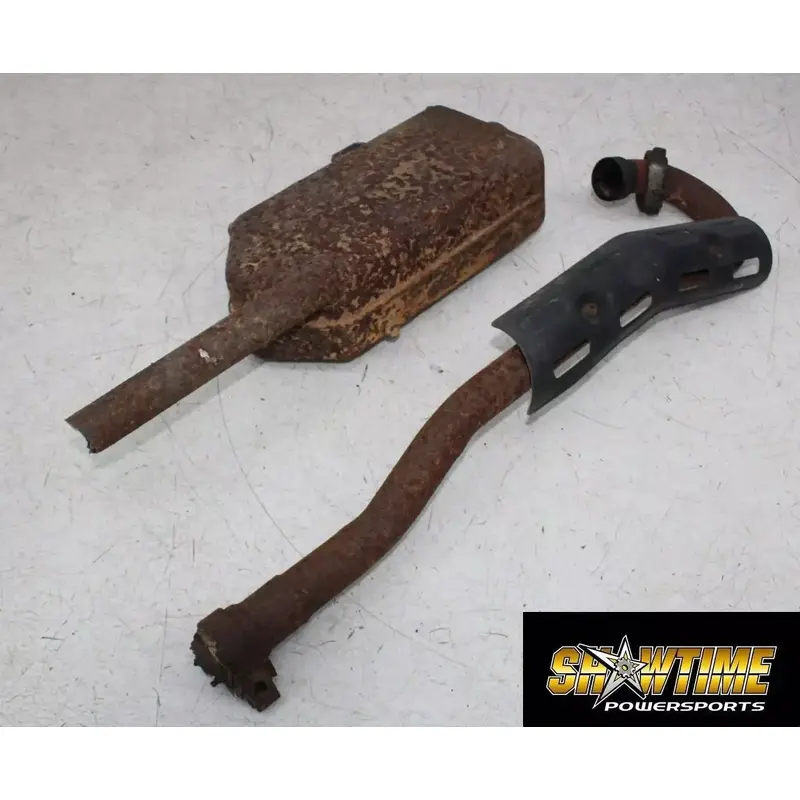 02 KAWASAKI BAYOU 220 KLF220 EXHAUST HEADER MUFFLER SILENCER PIPE (SEE DESCP)