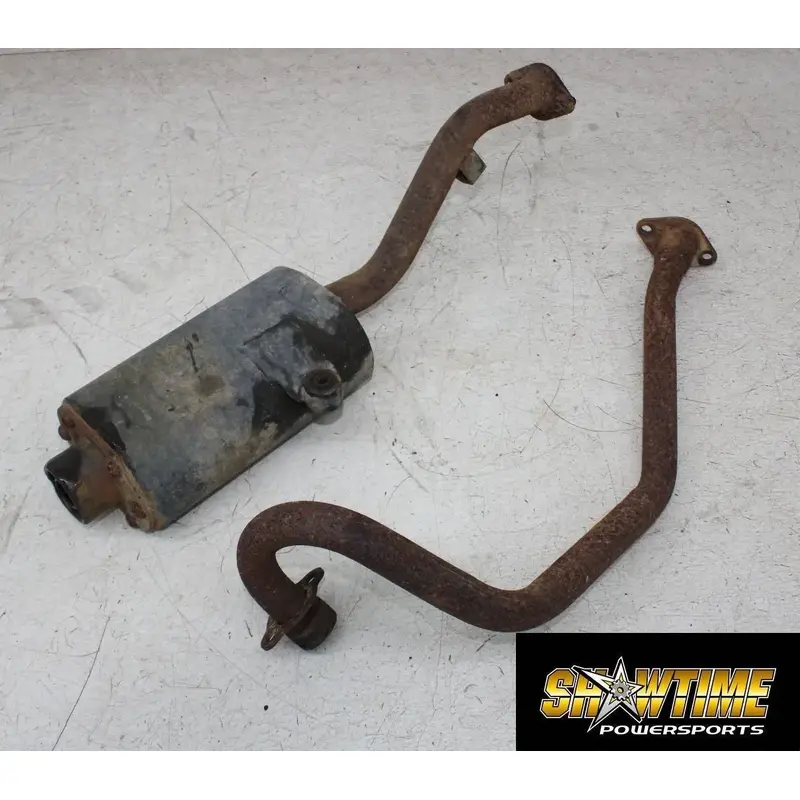 07 POLARIS SPORTSMAN 90 EXHAUST HEADER PIPE MUFFLER SILENCER (SEE DESCP)