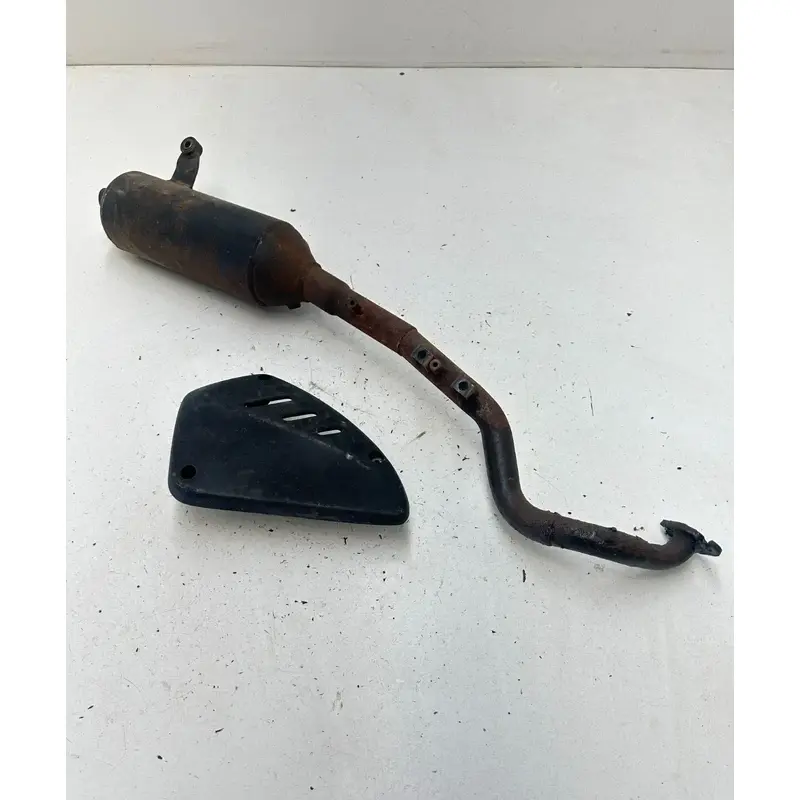 02 2002 Polaris Scrambler 90 2 Stroke OEM GOOD Exhaust Header Pipe Silencer Heat