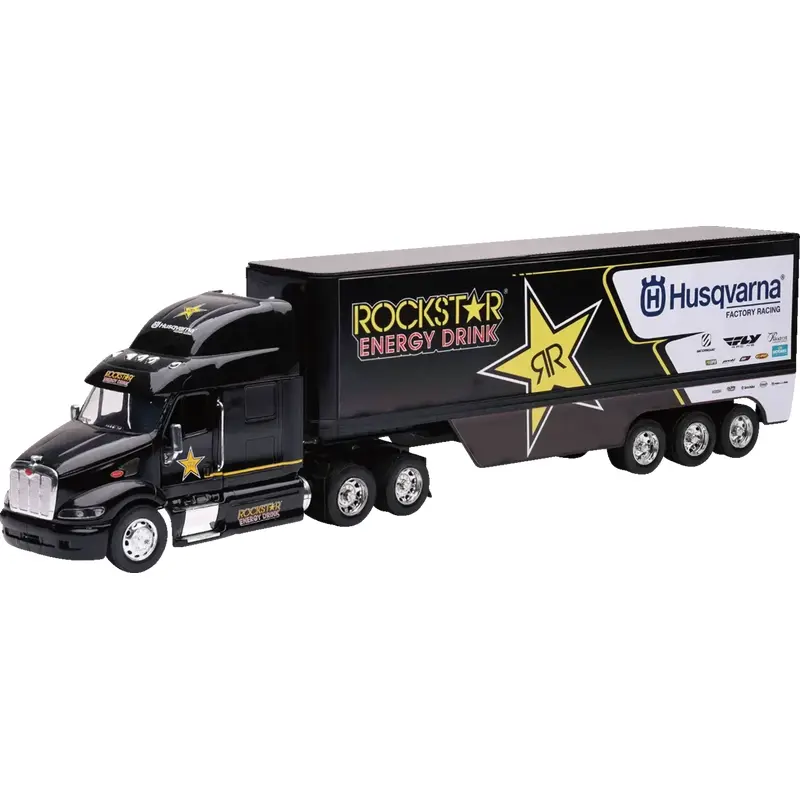 NEW RAY TOYS Fits Peterbilt Rockstar Husqvarna Factory Race Team Truck - 1:32