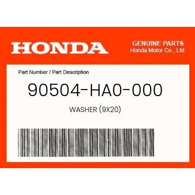 HONDA GENUINE WASHER (9X20) 90504-HA0-000