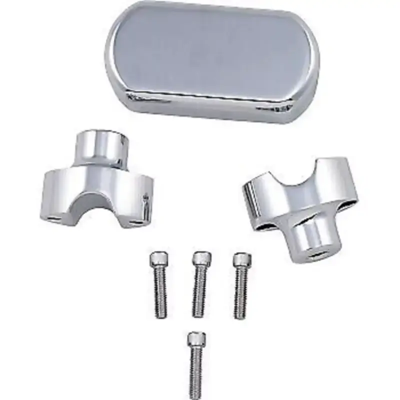 LA CHOPPERS Chrome 1-1/2" Solid Riser & Top Clamp Kit for 1" Bars