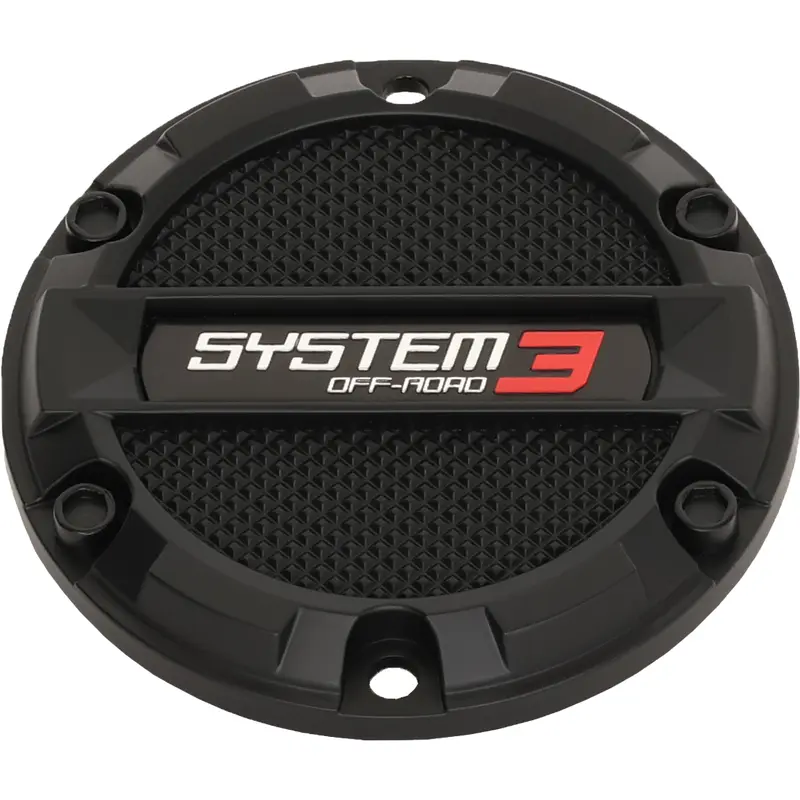 SYSTEM 3 SB8 CENTER CAP FLAT 6/5.5 BOLT-IN MATTE BLACK