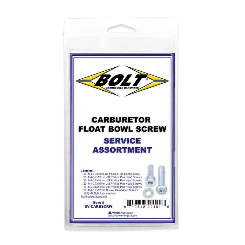 BOLT CARBURETOR FLOAT BOWL SCREWS ASSORTMENT 210 PIECE KIT
