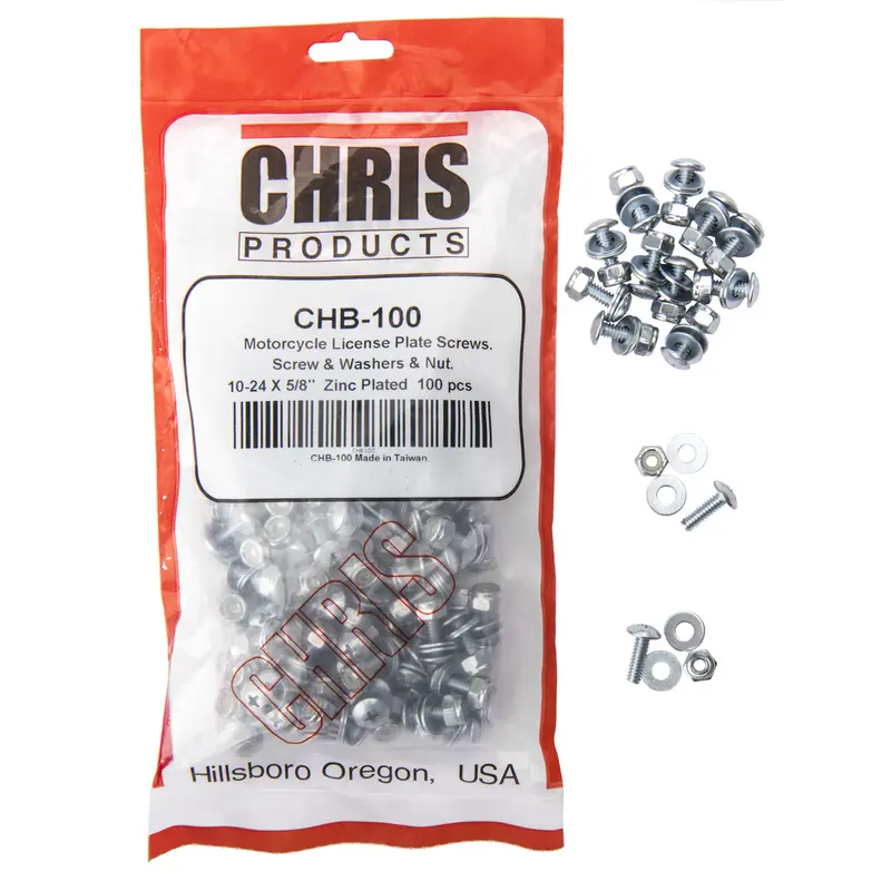CHRIS PRODUCTS LICENSE PLATE FASTENERS 100/PK 100 PACK