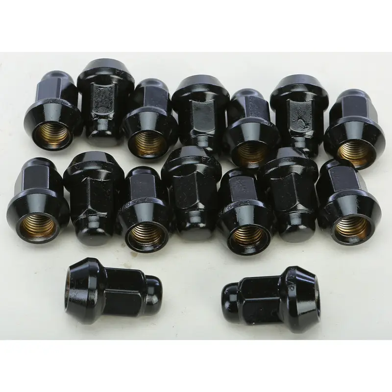 AWC LUG NUTS BLACK POL 3/8"-24 60' TAPERED 16/PK