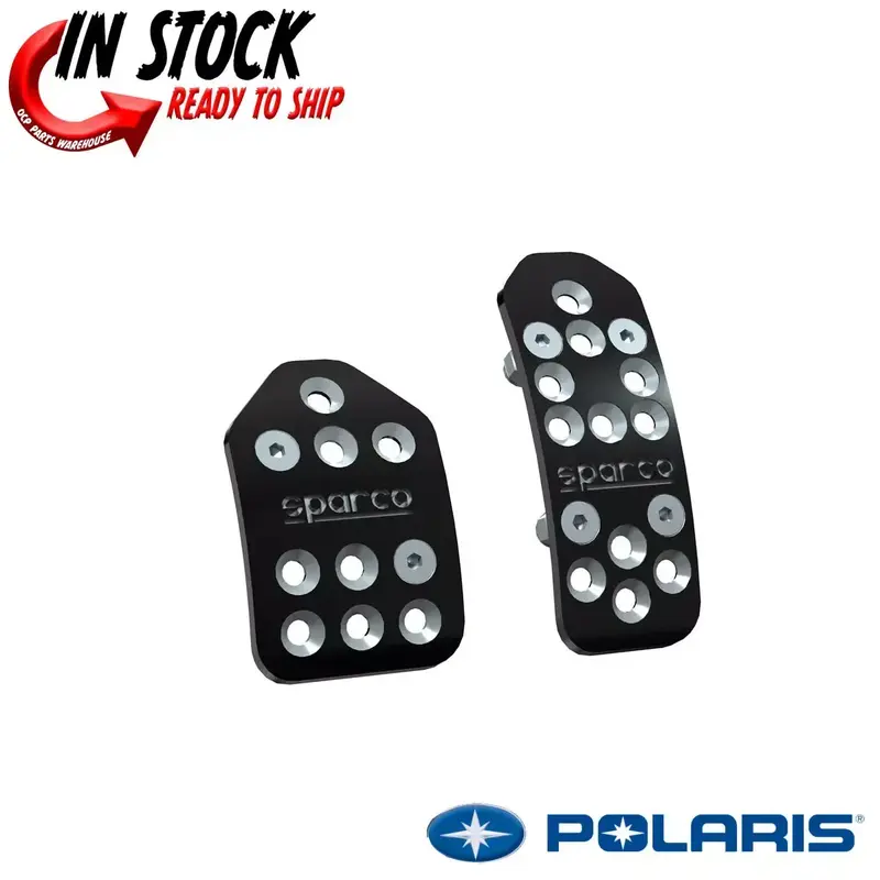 POLARIS PREMIUM BILLETT PEDAL COVERS BY SPARCO NEW OEM SLINGSHOT BLACK ALUMINUM