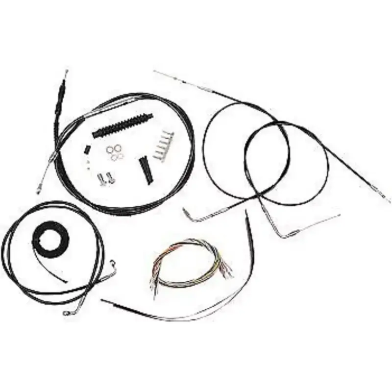 LA CHOPPERS LA-8130KT2-13B Black Vinyl Braided Handlebar Cable/Brake Line Kit