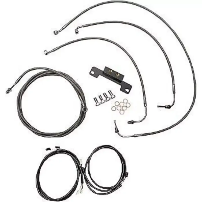 LA CHOPPERS LA-8055KT3-16 Stainless Plug-and-Play Cable Kit for 15-17" Apes