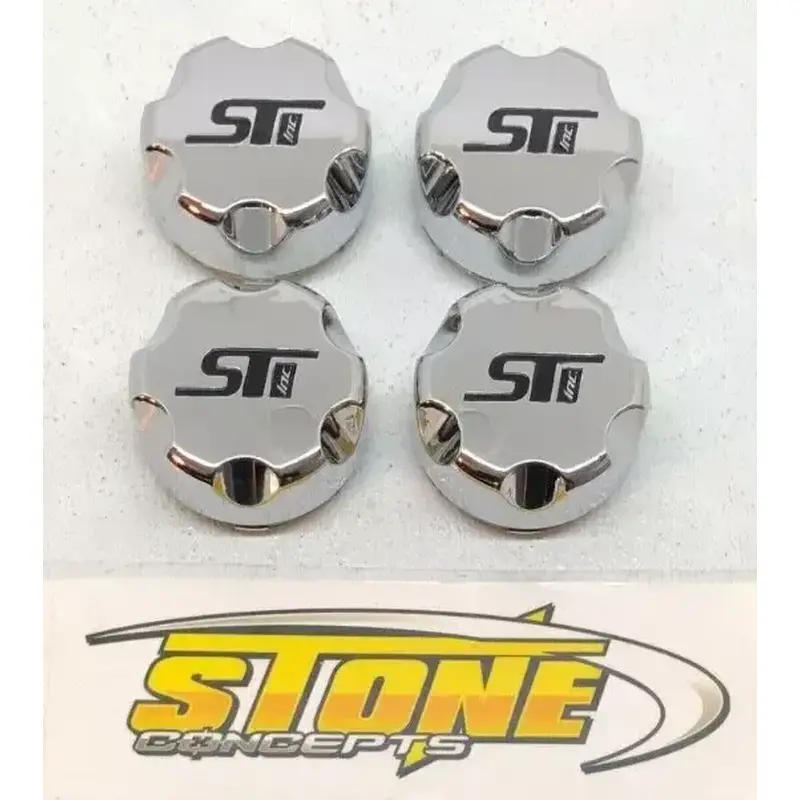 (4) ST Plastic Chrome Front Rear Wheel Center Cap Hub Cover 3" 4/110 T5 T6 T7
