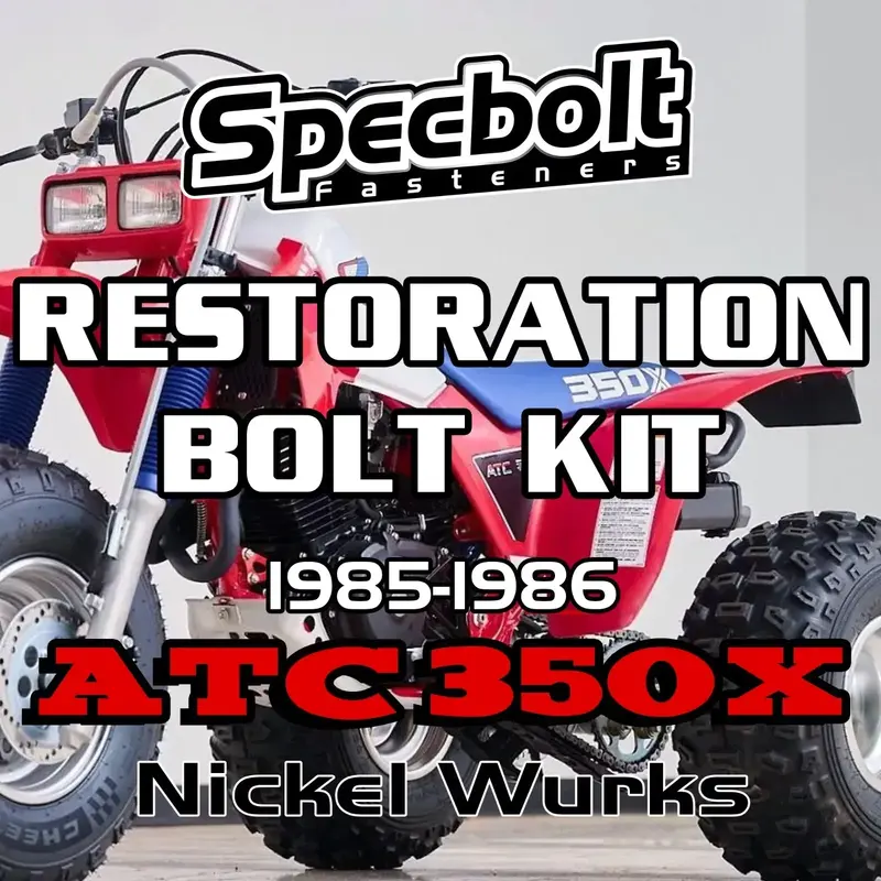 Honda 350X 1985-1986 NICKEL WURKS Restoration Bolt Kit Frame Forks Fenders Wheel