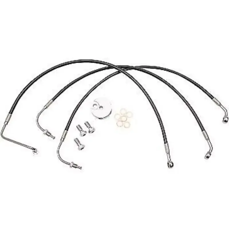 LA CHOPPERS LA-8005B13B Black Braided Front Brake Line Kit 12-14"