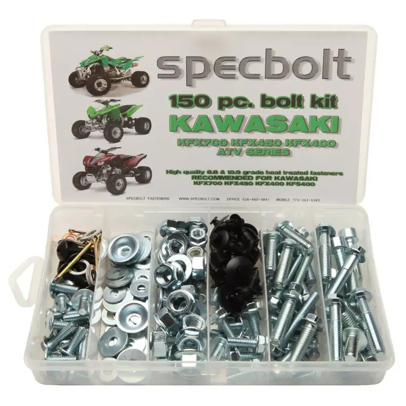 150pc KAWASAKI ATV Bolt Kit KFX450 KFX 450 400 700 body fenders motor wheel nuts