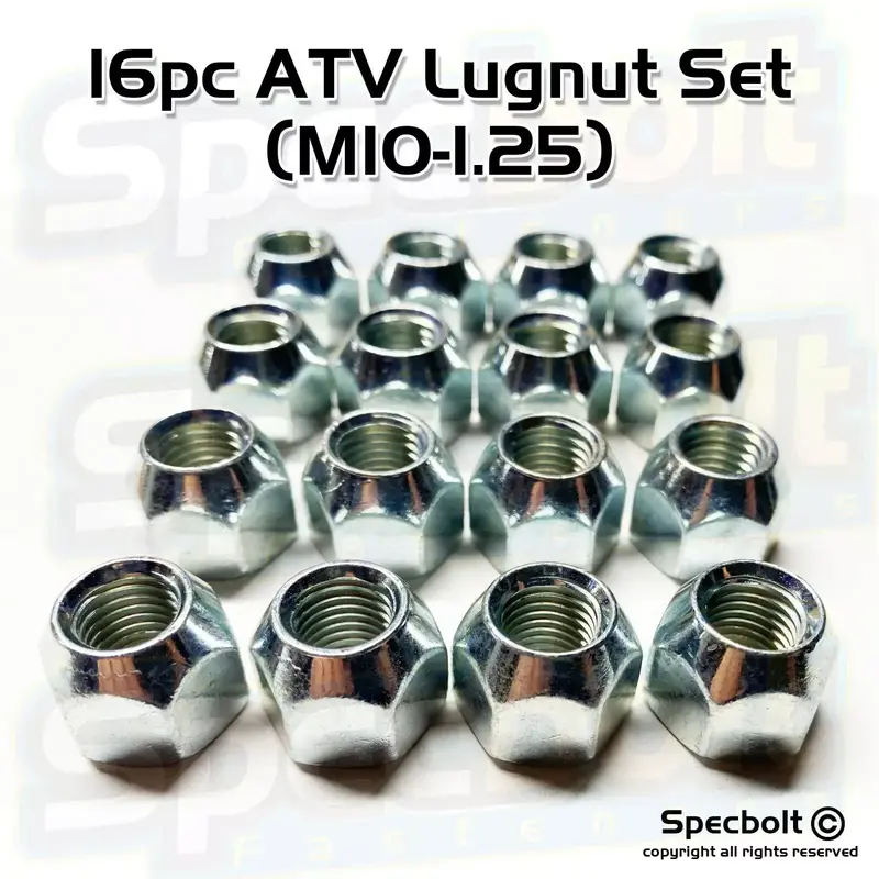 Specbolt 16pc M10-1.25 ATV Wheel Lug Nuts Honda Suzuki Kawasaki Yamaha M10 1.25