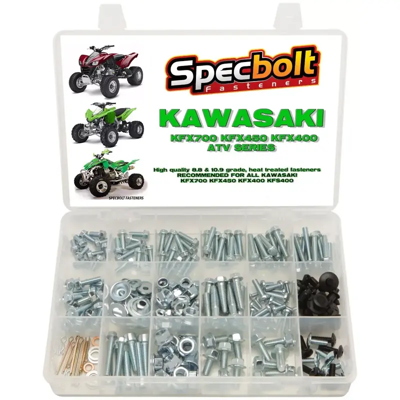 250pc Bolt Kit Kawasaki KFX450 KFX 450 400 700 ATV body plastic frame fender eng