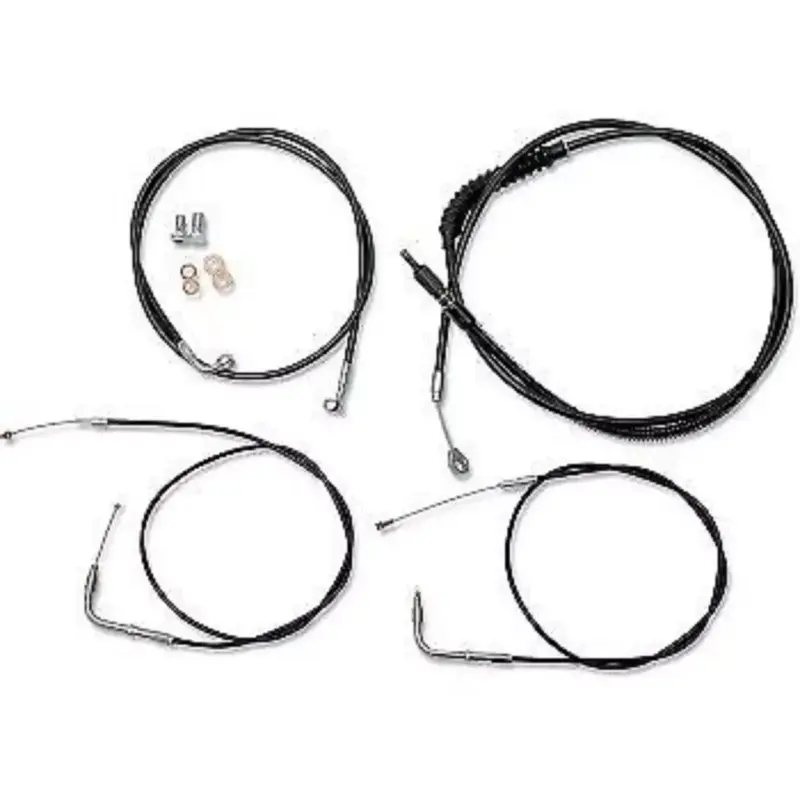 LA CHOPPERS LA-8230KT-13B Black Vinyl Braided Handlebar Cable/Brake Line Kit