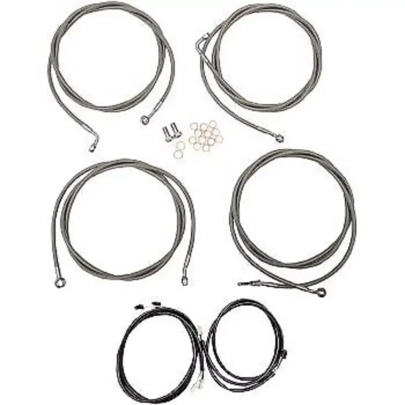 LA CHOPPERS LA-8054KT3-16 Stainless Plug-and-Play Cable Kit for 15-17" Apes
