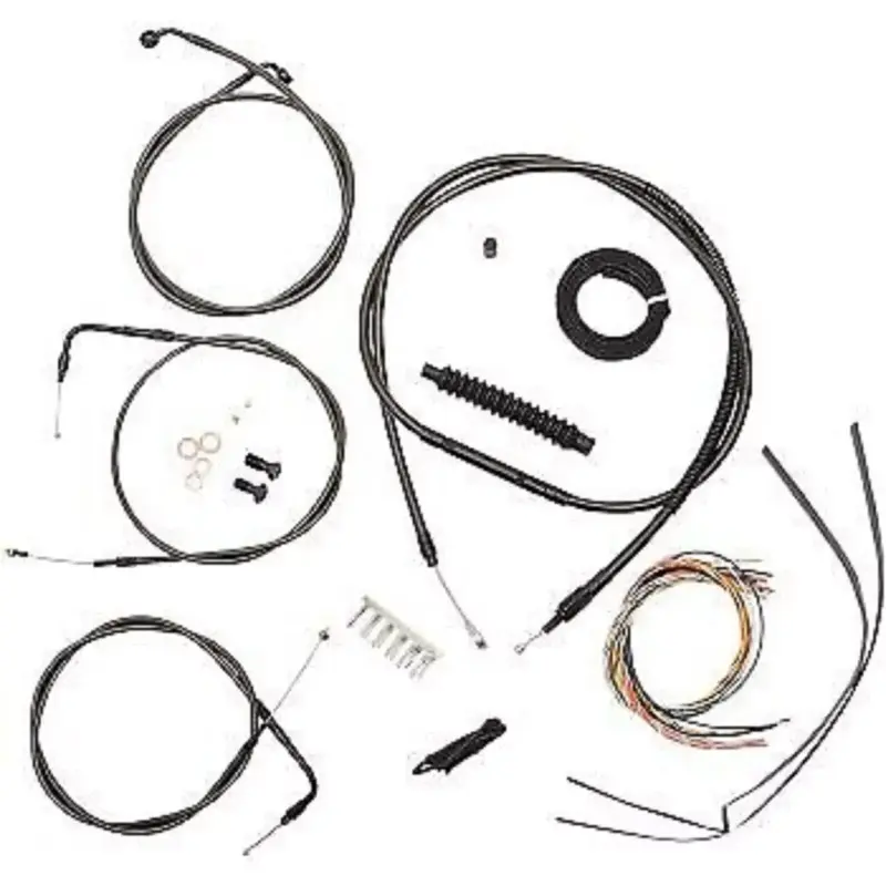 LA CHOPPERS LA-8320KT2B-13M Black Midnight Braided Handlebar Cable/Brake Kit