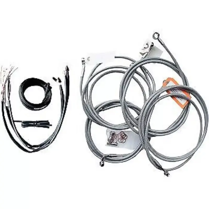 LA CHOPPERS LA-8052KT2-16 Stainless Braided Cable/Brake Line Kit 15-17"