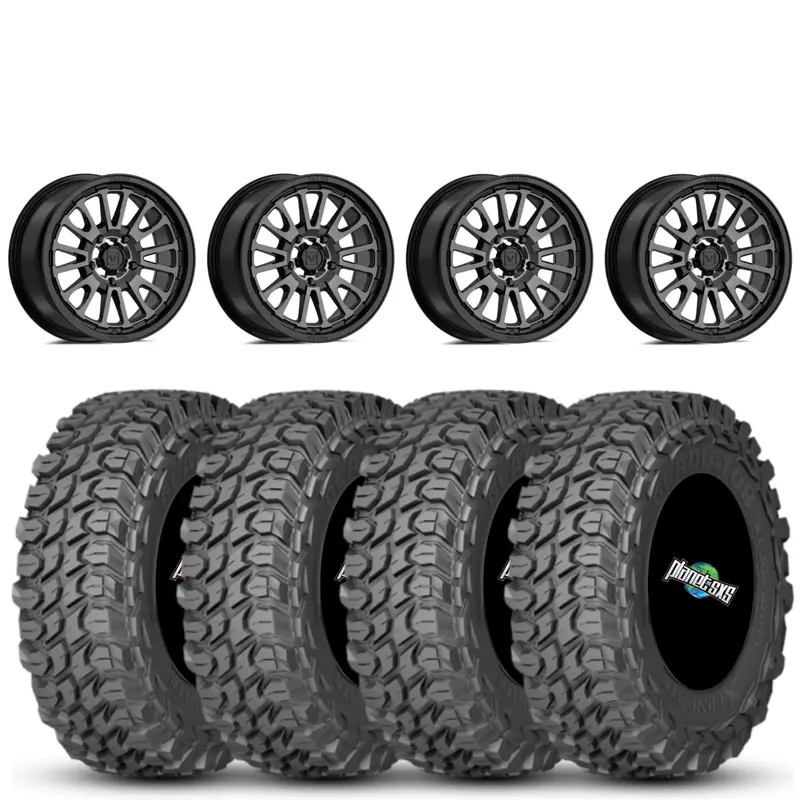 Valor V14 14x7 Dark Tint 5+2 4/137 on Gladiator X Comp 10 Ply 28x10-14