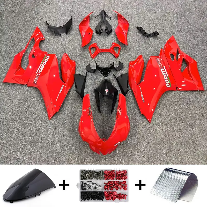 Amotopart 2012-2015 Ducati 899 Red 
 with Logo Fairing Kit