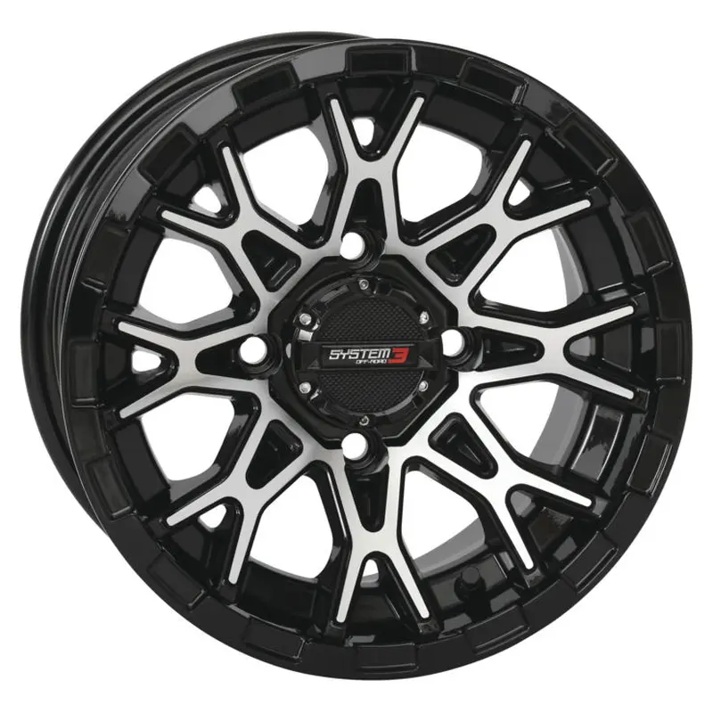 SYSTEM 3 | ST-6 | GLOSS BLACK / MACHINED - 12"X7" - 4/110 - 4+3