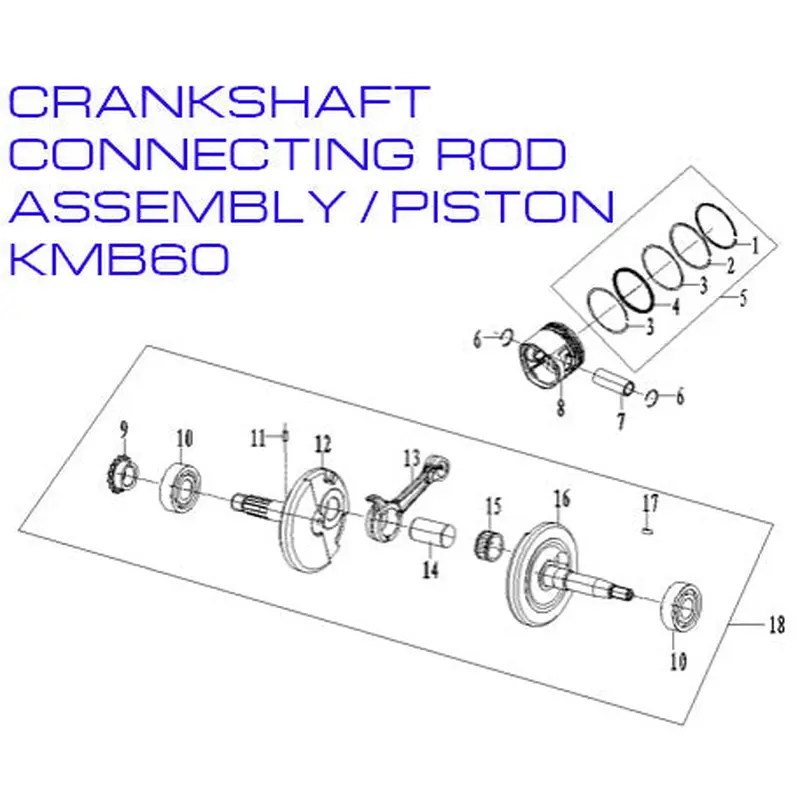 Piston Kit - Zongshen ZL60 - Kayo KMB60 Dirt Bike