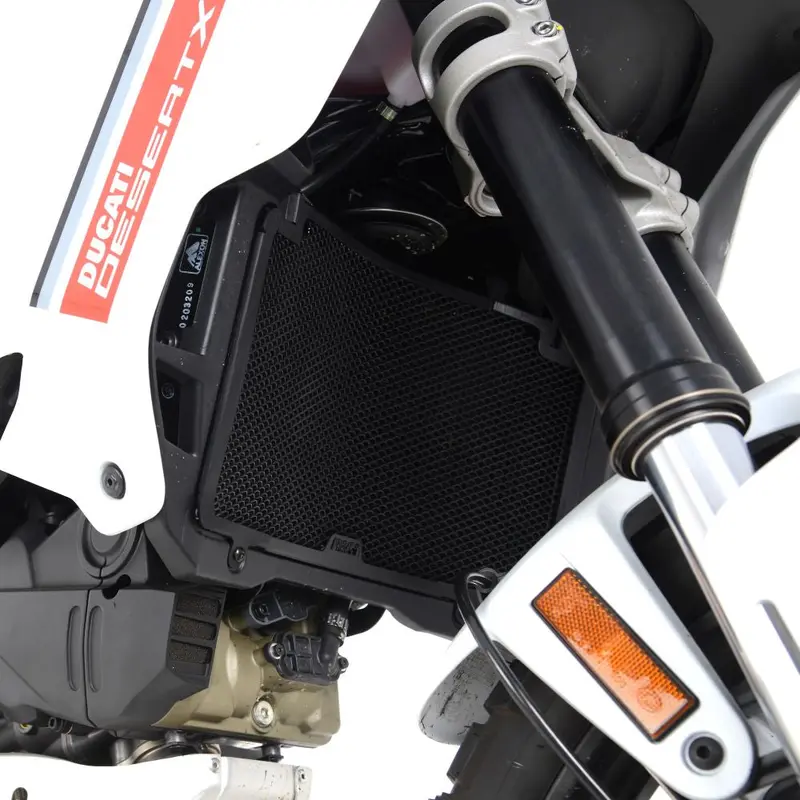 R&G Racing Black Aluminum Radiator Guard For 2022-2024 Ducati DesertX RAD0284BK