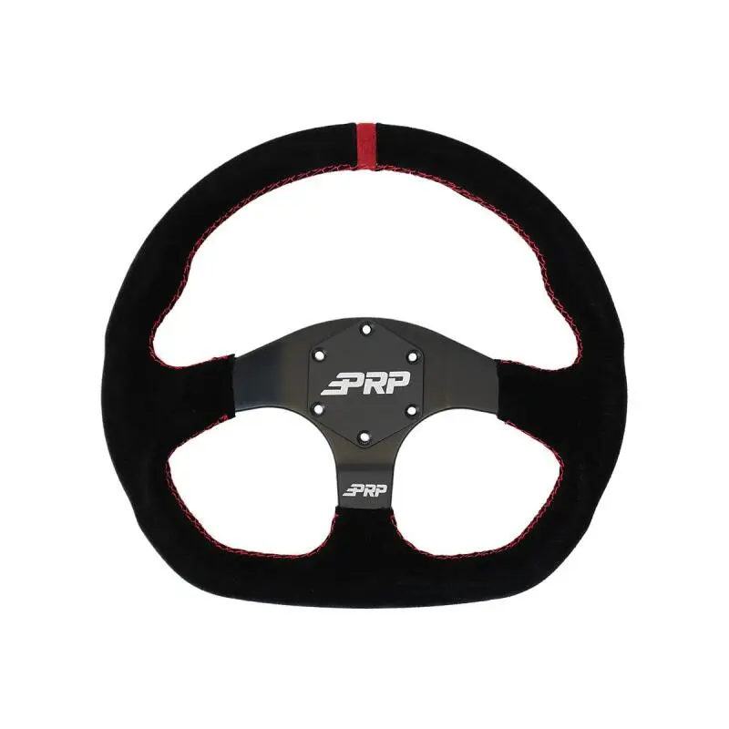PRP Comp-R D-Shape Suede Steering Wheel - Red