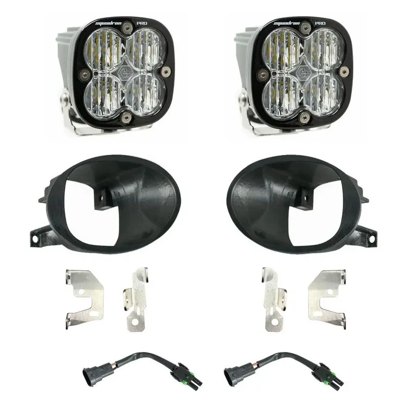 Baja Designs Fog Pocket Light Kit Squadron Pro Series Spot Pattern Clear Lens 447864