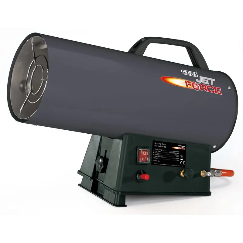 Draper Jet Force Propane Space Heater, 50,000 Btu/15 Kw - PSH15C