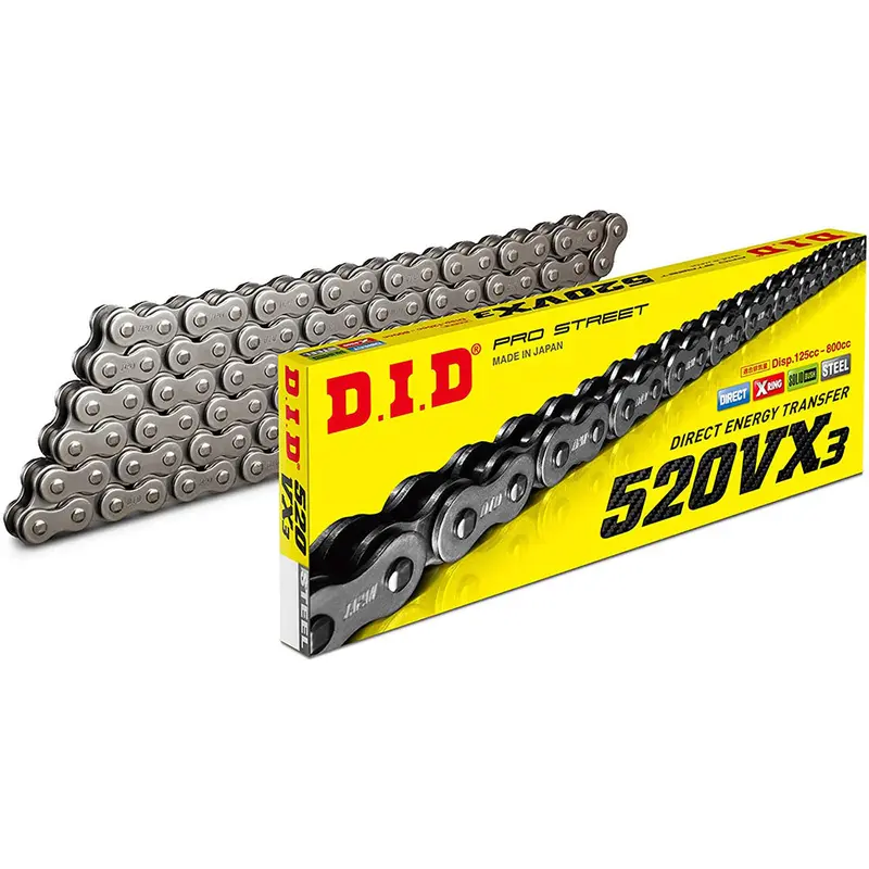 520VX3 x 118FB X'Ring solid bush chain w/clip link DID (520VX3118)
