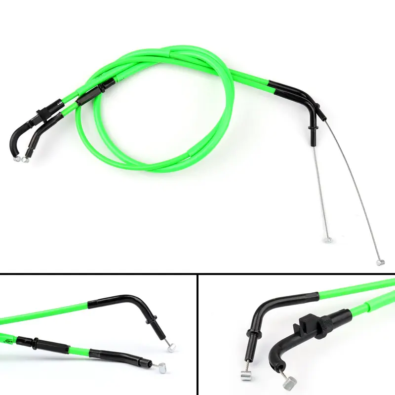 2013-2016 Kawasaki Z800 Throttle Cable Push/Pull Wire Line Gas  Green