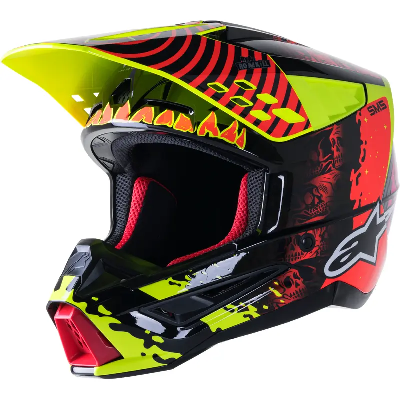 S M5 Solar Flare Helmet Black/Red/Fluo Yellow 2x