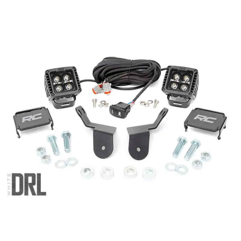 LED Light Kit | Cage Mount | 2" Black Pair | White DRL | Honda Pioneer 1000-5  | 92011
